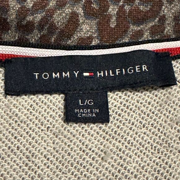 Tommy Hilfiger Gray and Brown Animal print Open Front Blazer jacket | Women Size - Picture 3 of 13